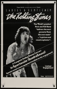 3b455 LADIES & GENTLEMEN THE ROLLING STONES 24x38 1sh 1973 great c/u of rock & roll singer Mick Jagger!