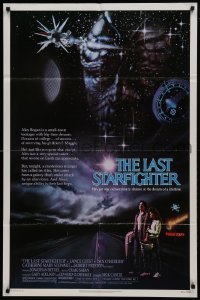 3b466 LAST STARFIGHTER 1sh 1984 Catherine Mary Stewart & Lance Guest as video game pilot!