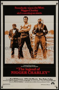 3b476 LEGEND OF NIGGER CHARLEY 1sh 1972 slave to outlaw Fred Williamson ain't running no more!