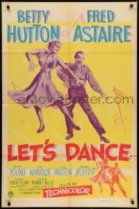3b477 LET'S DANCE 1sh 1950 great image of dancing Fred Astaire & Betty Hutton!