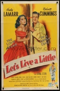 3b478 LET'S LIVE A LITTLE 1sh 1948 pretty Hedy Lamarr & bewildered Robert Cummings!