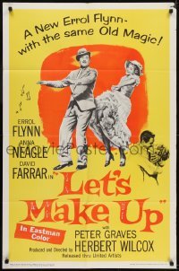 3b479 LET'S MAKE UP 1sh 1956 great image of Errol Flynn dancing with Anna Neagle!