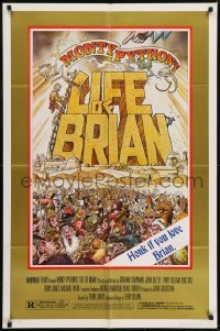 3b481 LIFE OF BRIAN style B 1sh 1979 Monty Python, Stout art, Graham Chapman, honk if you love him!