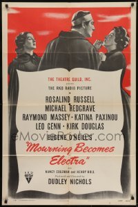 3b569 MOURNING BECOMES ELECTRA style A 1sh 1948 Rosalind Russell & her mother love the same man!