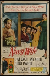 3b588 NAVY WIFE 1sh 1956 Joan Bennett is a Navy Wife in the land of Geisha Girls!