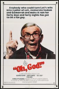 3b613 OH GOD 1sh 1977 directed by Carl Reiner, great super close up of wacky George Burns!