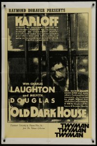 3b614 OLD DARK HOUSE 1sh R1981 Melvyn Douglas, Charles Laughton, Boris Karloff in window!