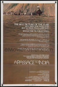 3b642 PASSAGE TO INDIA 1sh 1984 David Lean, Alec Guinness, cool desert caravan image!