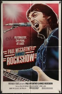 3b646 PAUL MCCARTNEY & WINGS ROCKSHOW 1sh 1980 art of him playing guitar & singing by Kozlowski!