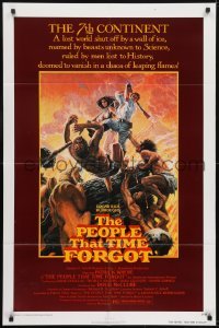 3b651 PEOPLE THAT TIME FORGOT 1sh 1977 Edgar Rice Burroughs, a lost continent shut off by ice!