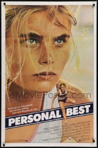 3b653 PERSONAL BEST 1sh 1982 great close-up of athletic determined Mariel Hemingway!