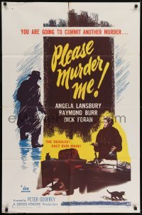 3b669 PLEASE MURDER ME 1sh 1956 Angela Lansbury and Raymond Burr together!