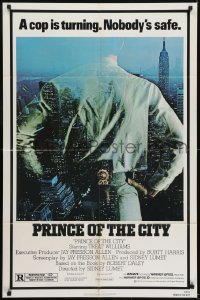 3b683 PRINCE OF THE CITY 1sh 1981 directed by Sidney Lumet, Treat Williams over New York City!