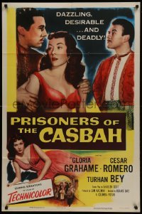 3b685 PRISONERS OF THE CASBAH 1sh 1953 dazzling, desirable & deadly sexy Gloria Grahame!