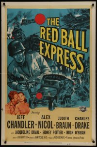 3b700 RED BALL EXPRESS 1sh 1952 Budd Boetticher, Army Devil Driver Jeff Chandler!