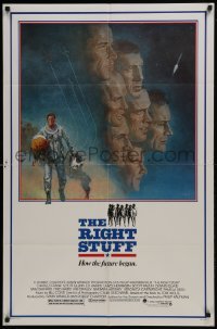 3b715 RIGHT STUFF 1sh 1983 great Tom Jung montage art of the first NASA astronauts!