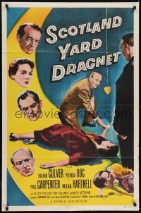 3b746 SCOTLAND YARD DRAGNET 1sh 1958 English hypnosis mystery!