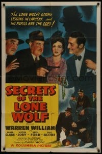 3b751 SECRETS OF THE LONE WOLF 1sh 1941 Warren William gives lessons in larceny to his cop pupils!
