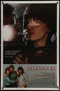 3b771 SILKWOOD 1sh 1983 Meryl Streep, Cher, Kurt Russell, directed by Mike Nichols!