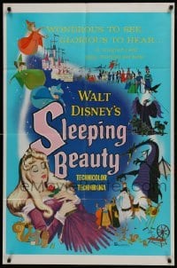 3b780 SLEEPING BEAUTY 1sh 1959 Walt Disney cartoon fairy tale fantasy classic!