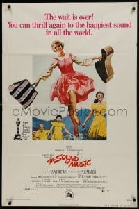 3b801 SOUND OF MUSIC 1sh R1973 classic Terpning art of Julie Andrews & top cast!