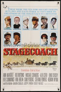 3b810 STAGECOACH 1sh 1966 Ann-Margret, Red Buttons, Bing Crosby, great Norman Rockwell art!