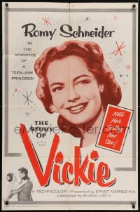 3b829 STORY OF VICKIE 1sh 1958 romance of a teen-age princess Romy Schneider!