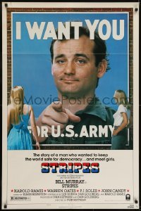 3b834 STRIPES style B 1sh 1981 Ivan Reitman classic military comedy, Bill Murray wants YOU!