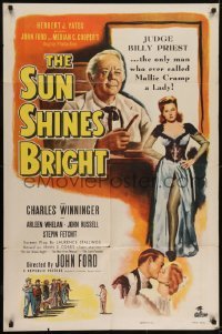 3b840 SUN SHINES BRIGHT 1sh 1953 Charles Winninger, Irvin Cobb stories adapted by John Ford!