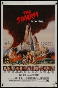 3b852 SWARM style B 1sh 1978 directed by Irwin Allen, all-star cast, killer bee attack is coming!