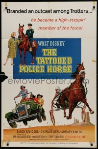 3b866 TATTOOED POLICE HORSE 1sh 1964 wacky art of harness horse racing & old car!