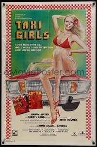 3b867 TAXI GIRLS 1sh 1979 John Holmes, Nancy Suiter, sexy topless women behind bars!