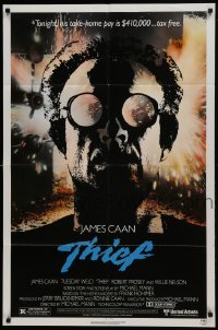 3b879 THIEF 1sh 1981 Michael Mann, really cool image of James Caan w/goggles!