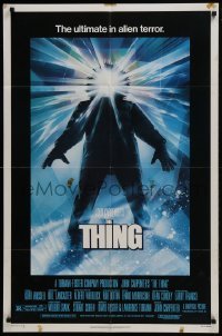 3b880 THING 1sh 1982 John Carpenter classic sci-fi horror, Drew Struzan, regular credit design!