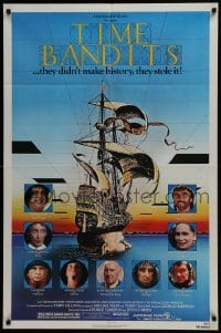 3b897 TIME BANDITS 1sh 1981 John Cleese, Sean Connery, art by director Terry Gilliam!