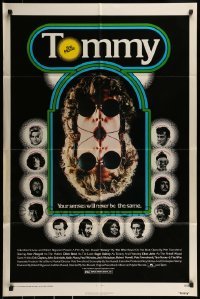 3b908 TOMMY 1sh 1975 The Who, Roger Daltrey, rock & roll, cool mirror image!