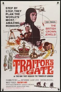 3b920 TRAITOR'S GATE 1sh 1966 Klaus Kinski, Edgar Wallace, the day they robbed the Tower of London!