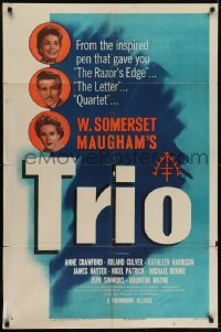 3b923 TRIO 1sh 1950 W. Somerset Maugham, Anne Crawford, Roland Culver, Kathleen Harrison
