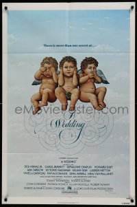 3b962 WEDDING 1sh 1978 Robert Altman, artwork of cute cherubs by R. Hess!