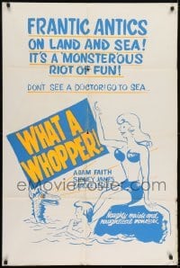 3b964 WHAT A WHOPPER Canadian 1sh 1963 different art of sexy mermaids and the Loch Ness Monster!