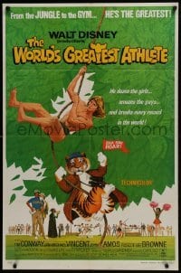 3b988 WORLD'S GREATEST ATHLETE 1sh R1974 Walt Disney, Jan-Michael Vincent goes from jungle to gym!