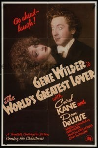 3b989 WORLD'S GREATEST LOVER style A teaser 1sh 1977 Dom DeLuise, most romantic Gene Wilder, great image!
