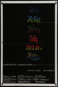 3b997 ZELIG 1sh 1983 Mia Farrow, John Buckwalter, wacky Woody Allen directed mockumentary!
