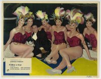 3c465 FOLLOW A STAR English LC 1959 wacky Norman Wisdom smiling with six sexy showgirls!
