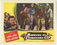 3c264 AMBUSH AT TOMAHAWK GAP LC 1953 John Hodiak, John Derek & David Brian all with guns drawn!