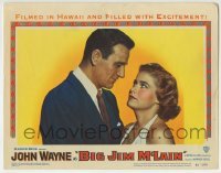 3c309 BIG JIM McLAIN LC #5 1952 romantic c/u of John Wayne & Nancy Olson, filmed in Oahu Hawaii!