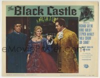 3c316 BLACK CASTLE LC #2 1952 Boris Karloff watches sexy Rita Corday flirt with Richard Greene!