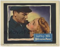 3c340 BREAKING POINT LC #2 1950 romantic c/u of John Garfield & Patricia Neal, Ernest Hemingway