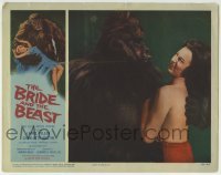 3c343 BRIDE & THE BEAST LC 1958 Ed Wood, c/u of fake gorilla with sexy topless Charlotte Austin!