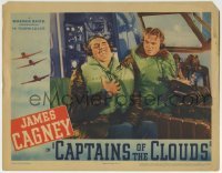 3c356 CAPTAINS OF THE CLOUDS LC 1942 James Cagney takes controls as his co-pilot is shot in flight!